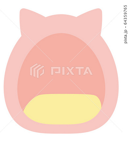 ネコ用ペットベッドのイラストのイラスト素材