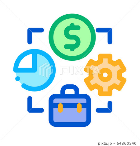 connection of work time and money icon vector outline illustration 64360540