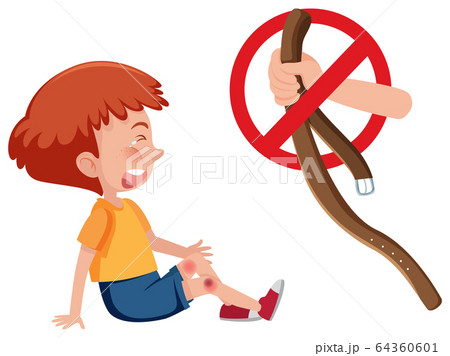 Crying boy with stop sign for violence Crying boy with stop sign for violence 64360601