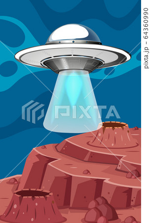 Background scene with UFO flying in the space Background scene with UFO flying in the space 64360990
