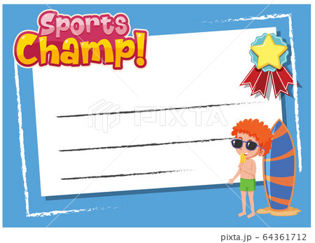 Background template design with boy and surfboard 64361712