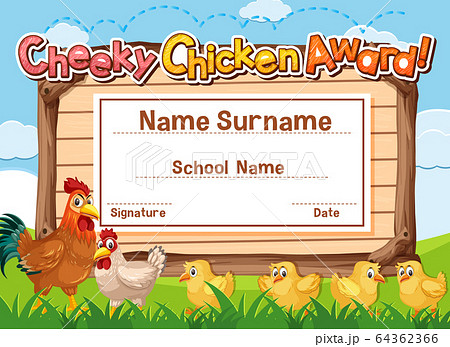 Certificate template for cheeky chicken award with Certificate template for cheeky chicken award with 64362366