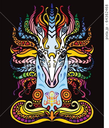 Vector unicorn isolated on black Vector unicorn isolated on black 64362468