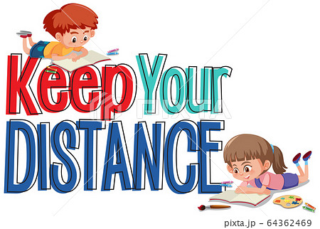 Coronavirus poster design with children and phrase 64362469