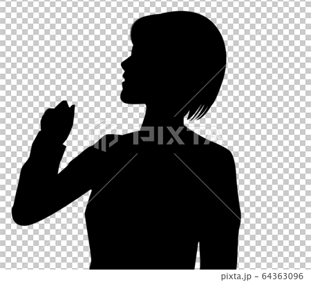 [人的剪影]感冒/疾病的女人，頭痛的女人。 64363096