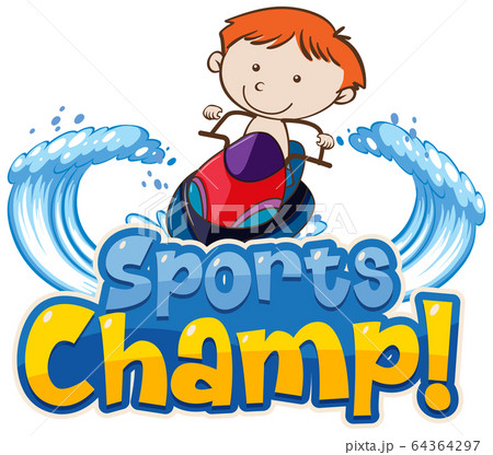Font design template for word sports champ with 64364297