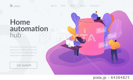 Smart speaker office controller landing page template. Smart speaker office controller landing page template. 64364825