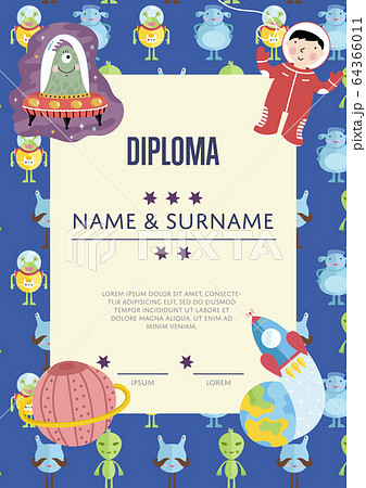 Diploma Cartoon Vector Template Diploma Cartoon Vector Template 64366011