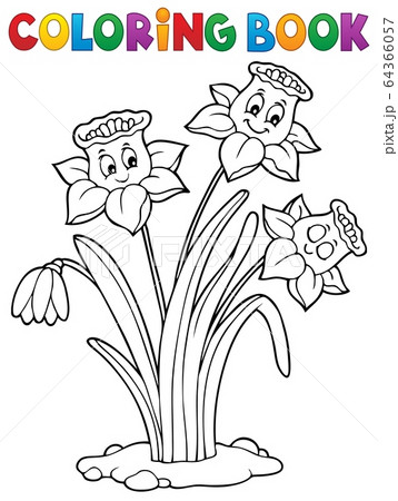 Coloring book narcissus flower image 1 64366057