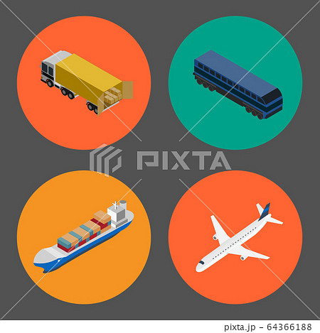 Logistics and freight transportation icon setのイラスト素材 [64366188] - PIXTA
