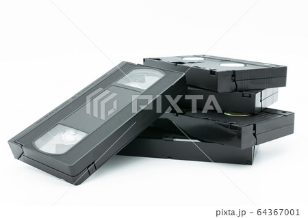 Stack of VHS video tape cassette  64367001