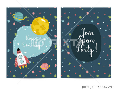 Happy Birthday Vector Cartoon Greeting Cardのイラスト素材