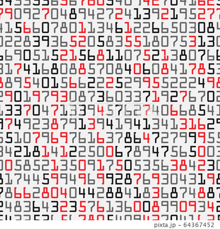 Red, gray and black numbers. Letters in random order on white Red, gray and black numbers. Letters in random order on white 64367452