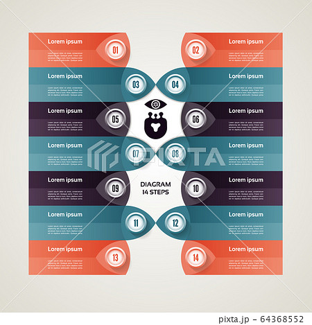 Vector progress background. Template for diagram, graph, presentation and chart. Business concept with 14 options, parts, steps or processes. Abstract background. eps 10 Vector progress background. Template for diagram, graph, presentation and chart. Business concept with 14 options, parts, steps or processes. Abstract background. eps 10 64368552