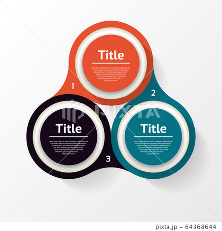 Vector circle infographic. Template for diagram, graph, presentation and chart. Business concept with three options, parts, steps or processes. Abstract background 64368644