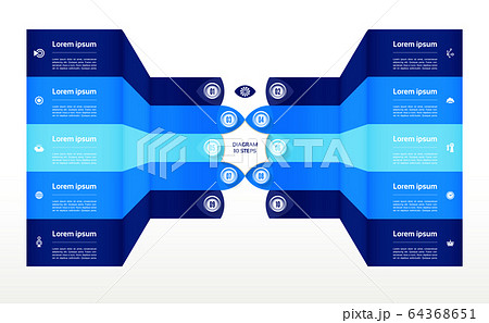 Vector infographic template for diagram, graph, presentation and chart. Business concept with 10 options, parts, steps or processes 64368651