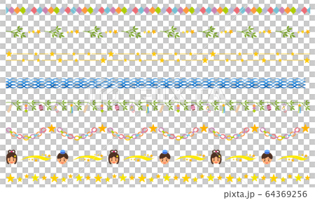 七夕　飾り線 64369256