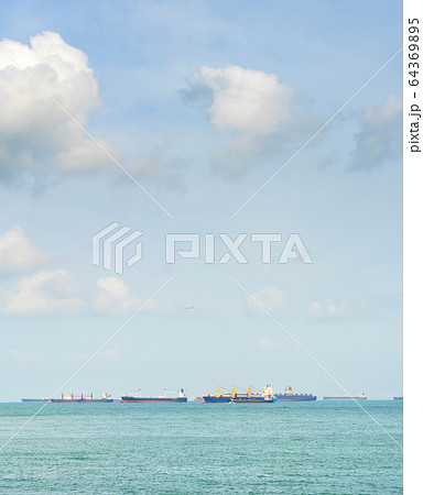 Industrial cargo shipping  Singapore harbor 64369895