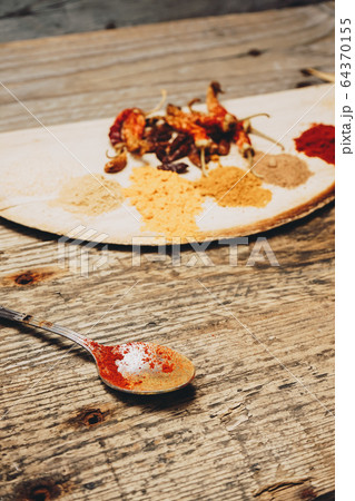 Still life of exotic and hot spices Still life of exotic and hot spices 64370155