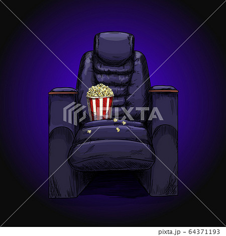 Luxury black cinema recliner chair with popcorn 64371193