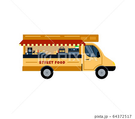 Street food truck isolated on white. 64372517