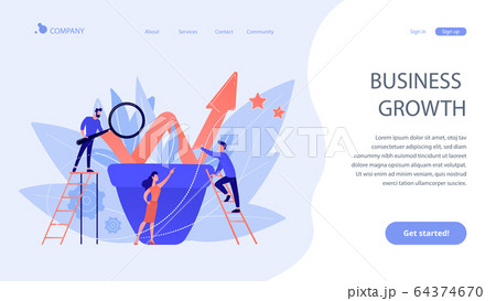 Business growth concept landing page. Business growth concept landing page. 64374670