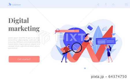 Digital marketing concept landing page. 64374750