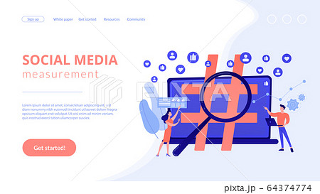Social network monitoring concept landing page 64374774