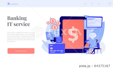Core banking IT system concept landing page.のイラスト素材 [64375167] - PIXTA
