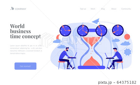 Time zones concept landing page. Time zones concept landing page. 64375182