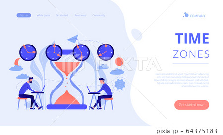 Time zones concept landing page. 64375183