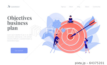 Goals and objectives concept landing page. 64375201