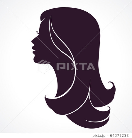 Woman face profile. Female head silhouette. 64375258