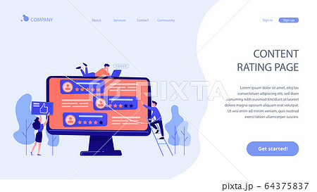 Rating site concept landing page. Rating site concept landing page. 64375837