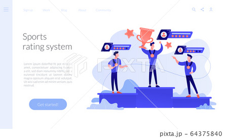 Sports rating system concept landing page. Sports rating system concept landing page. 64375840