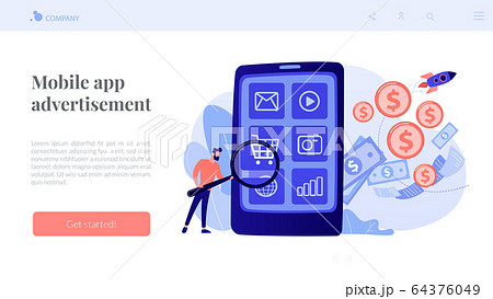App monetization concept landing page. App monetization concept landing page. 64376049