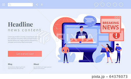 Hot online information concept landing page 64376073