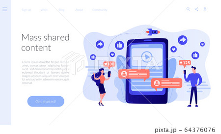 Viral content concept landing page 64376076