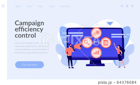 Marketing campaign management concept landing page. 64376084