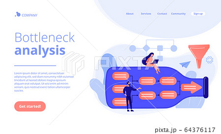Bottleneck analysis concept landing page. 64376117