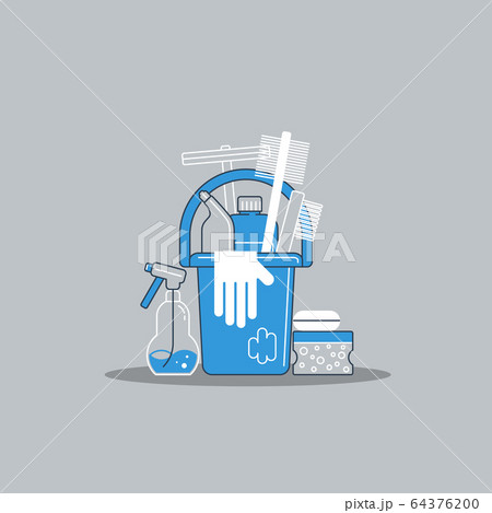 Products cleaning, house chores, bucket and glove 64376200
