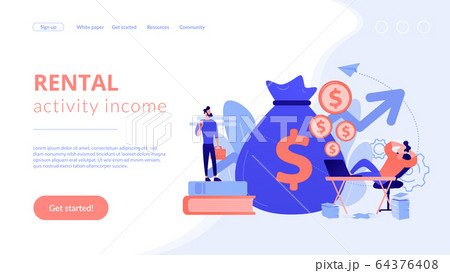 Passive income concept landing page. 64376408