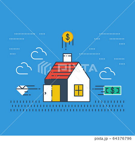 Detached house, family home budget concept 64376796