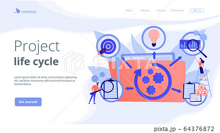 Project life cycle concept landing page Project life cycle concept landing page 64376872