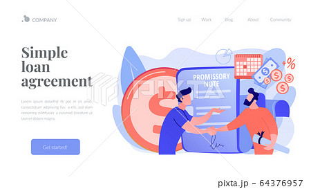 Promissory note concept landing page 64376957