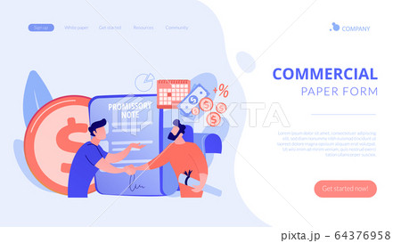 Promissory note concept landing page Promissory note concept landing page 64376958