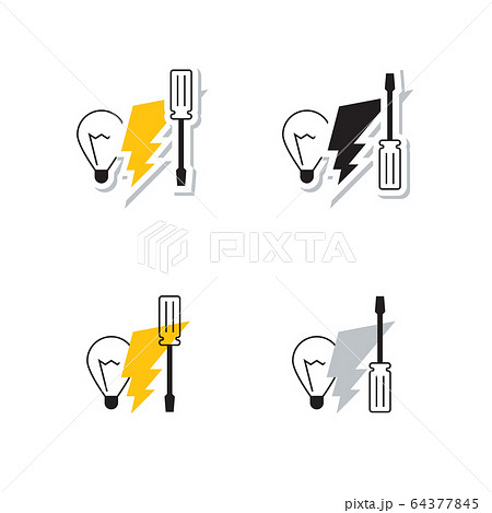 Light bulb, lightning and screwdriver, electricity 64377845