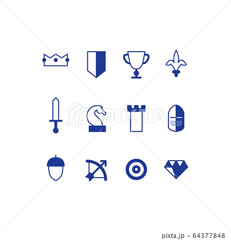 Strategy game icons set 64377848