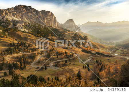 Beautiful landscape of mountains during autumn Beautiful landscape of mountains during autumn 64379136