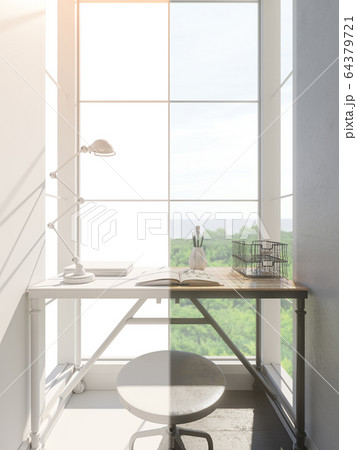 3d render of the interior design of the living room. Interior in white color 3d render of the interior design of the living room. Interior in white color 64379721